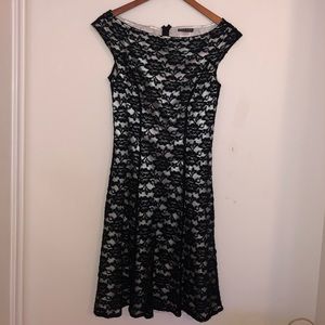 Black lace dress with white lining